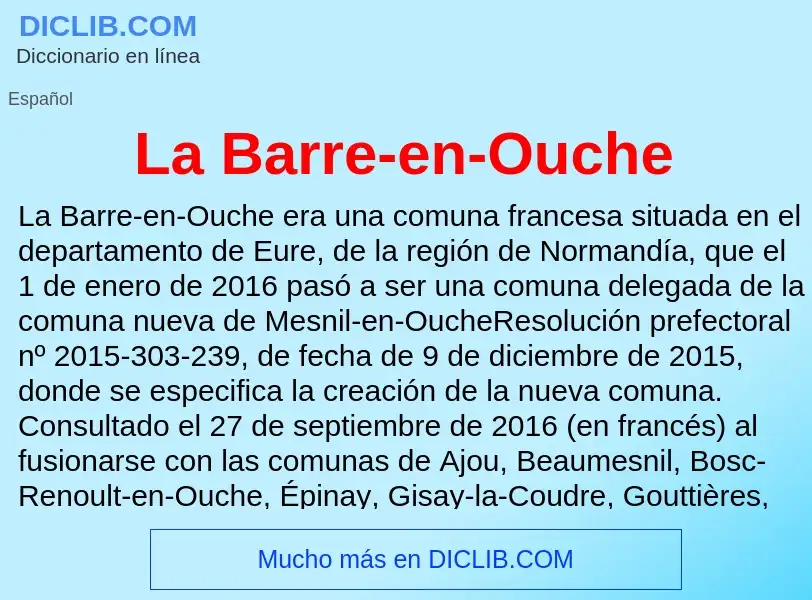 What is La Barre-en-Ouche - definition