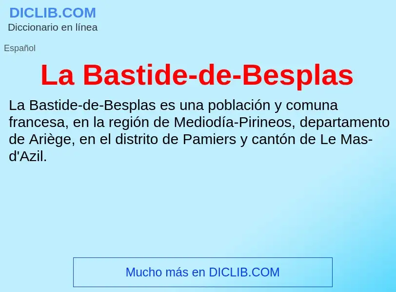 What is La Bastide-de-Besplas - definition