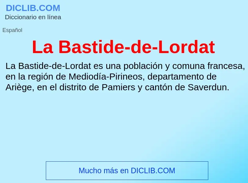 What is La Bastide-de-Lordat - definition