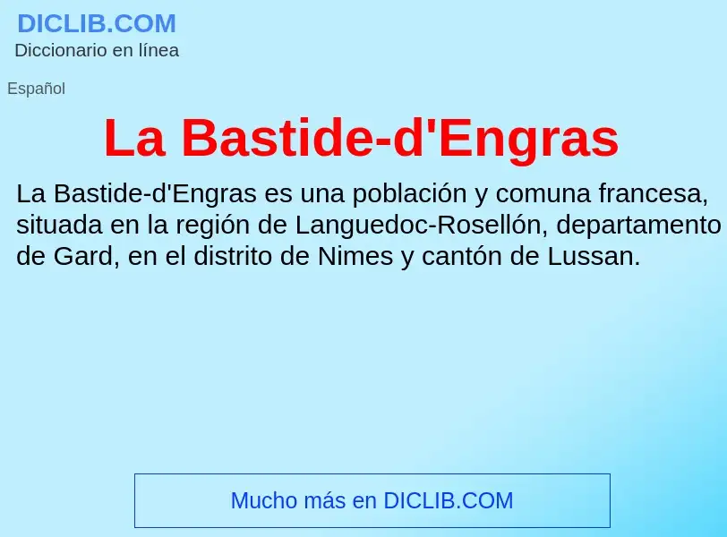 What is La Bastide-d'Engras - definition