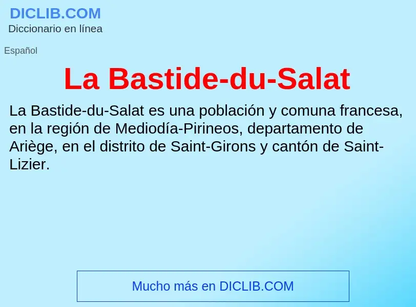 What is La Bastide-du-Salat - definition