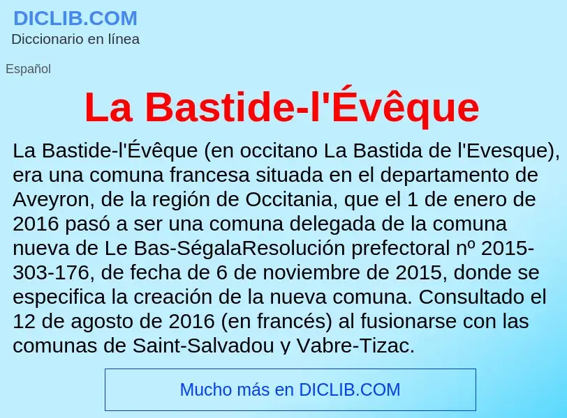 What is La Bastide-l'Évêque - definition