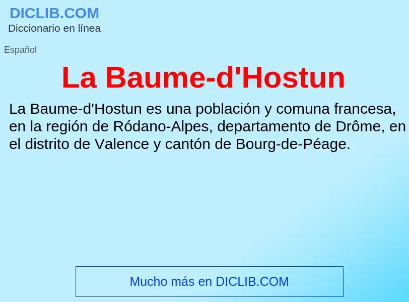 What is La Baume-d'Hostun - definition