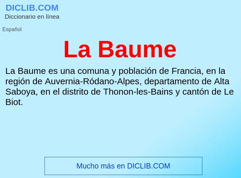 What is La Baume - definition