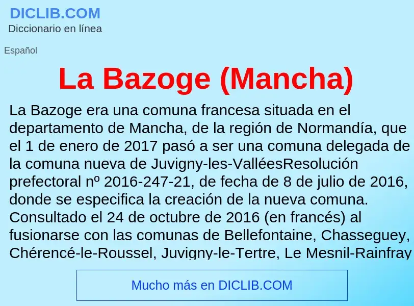 What is La Bazoge (Mancha) - definition