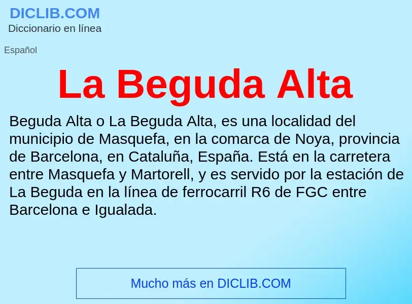 What is La Beguda Alta - definition