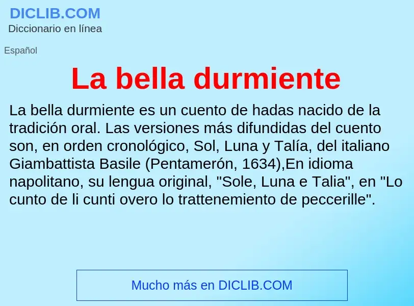 ¿Qué es La bella durmiente? - significado y definición