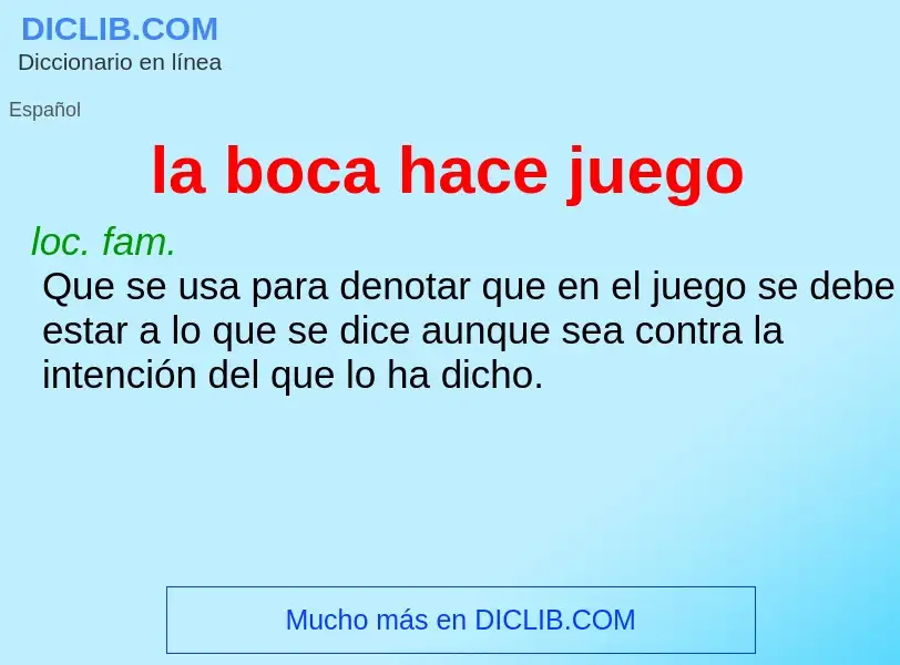 What is la boca hace juego - definition