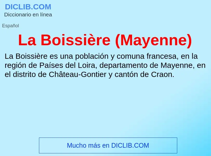 What is La Boissière (Mayenne) - definition