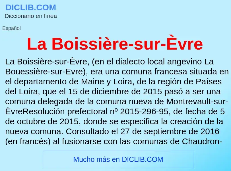 What is La Boissière-sur-Èvre - definition