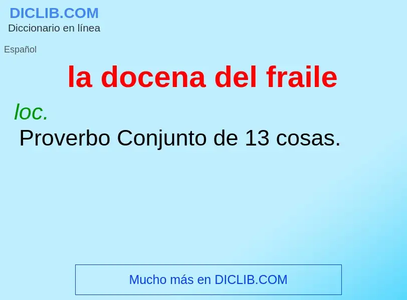 ¿Qué es la docena del fraile? - significado y definición