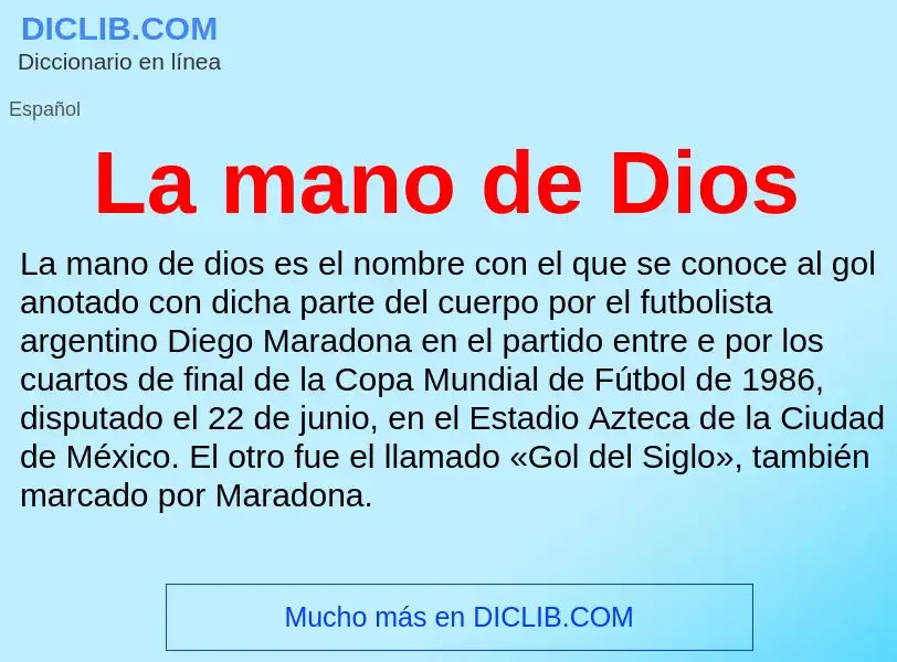 What is La mano de Dios - definition