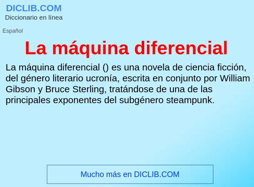 What is La máquina diferencial - definition