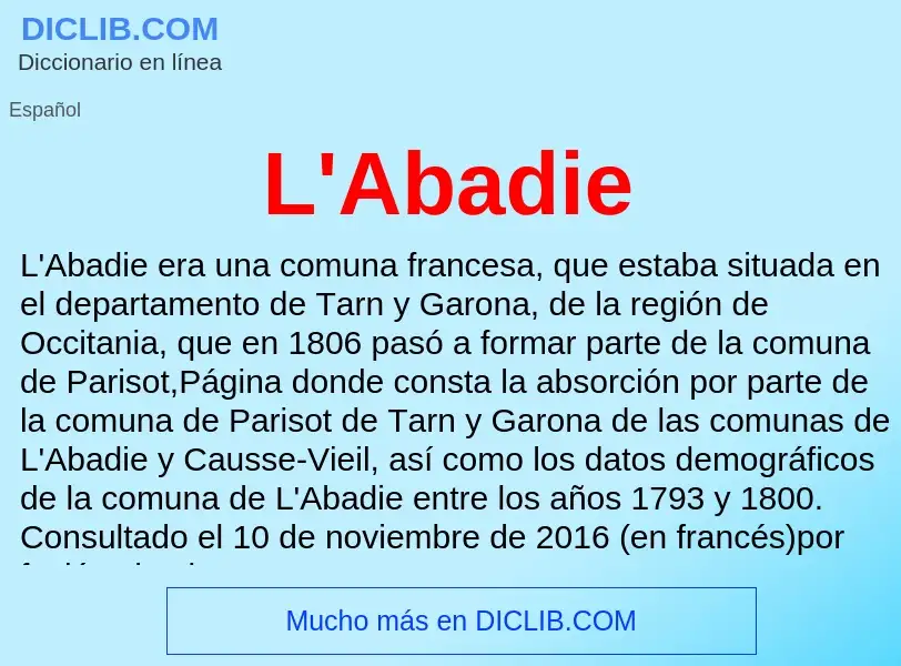 O que é L'Abadie - definição, significado, conceito