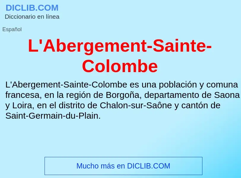 O que é L'Abergement-Sainte-Colombe - definição, significado, conceito