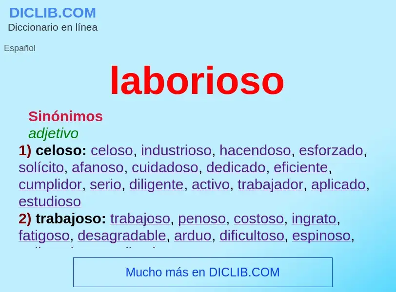 What is laborioso - meaning and definition