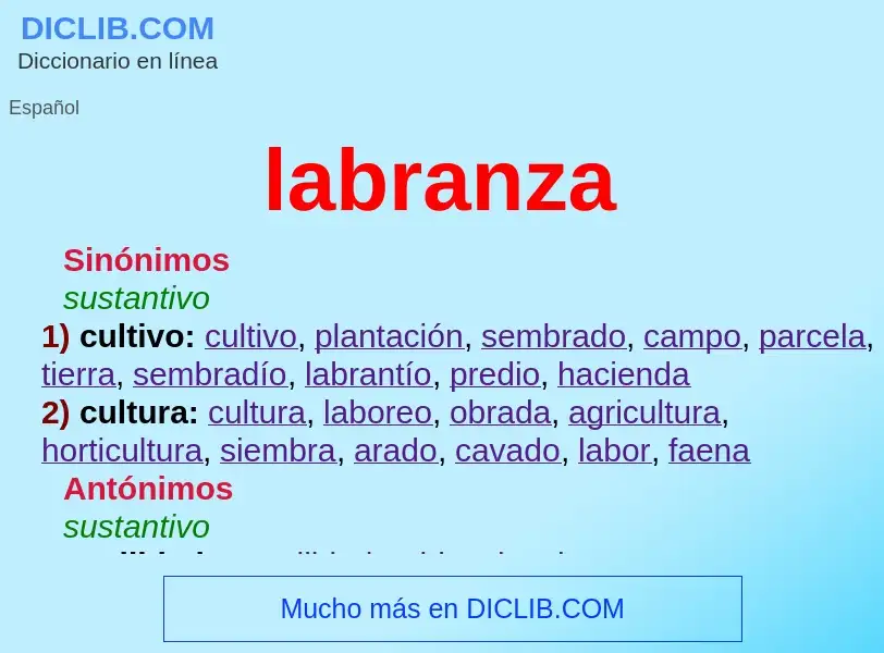 What is labranza - meaning and definition