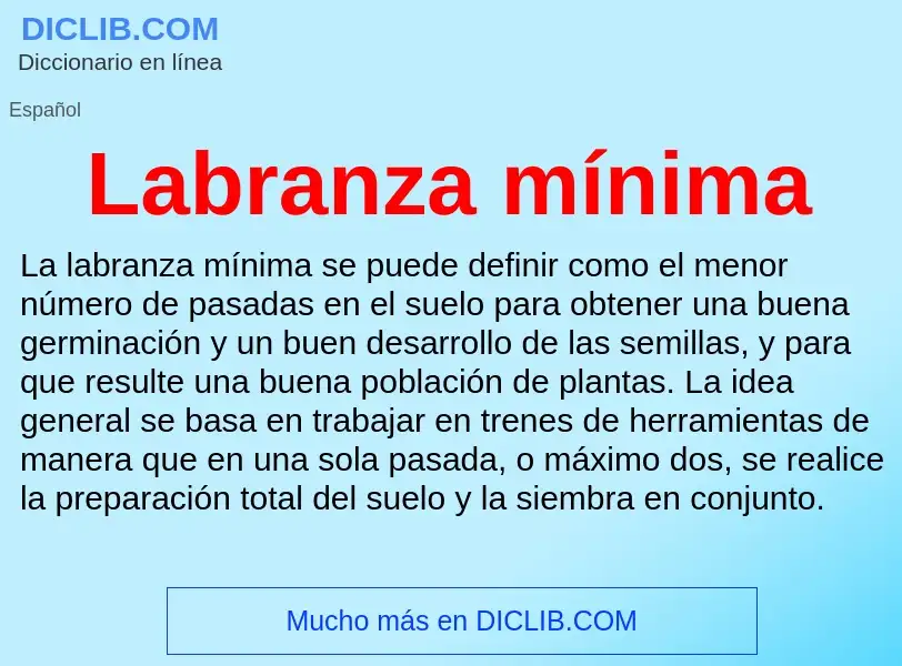 ¿Qué es Labranza mínima? - significado y definición