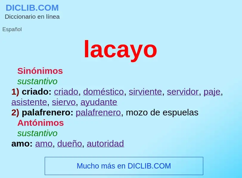 ¿Qué es lacayo? - significado y definición