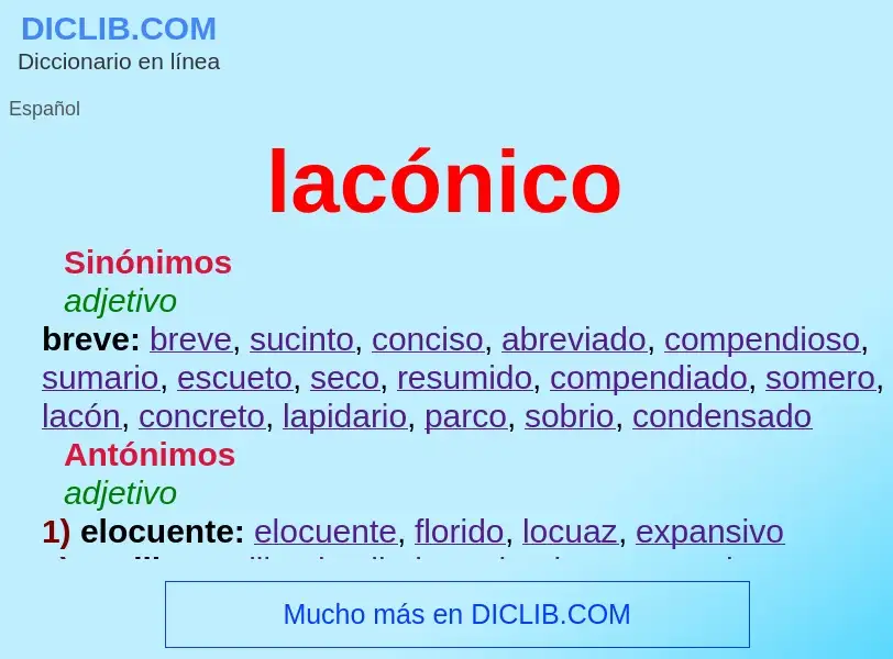 What is lacónico - definition