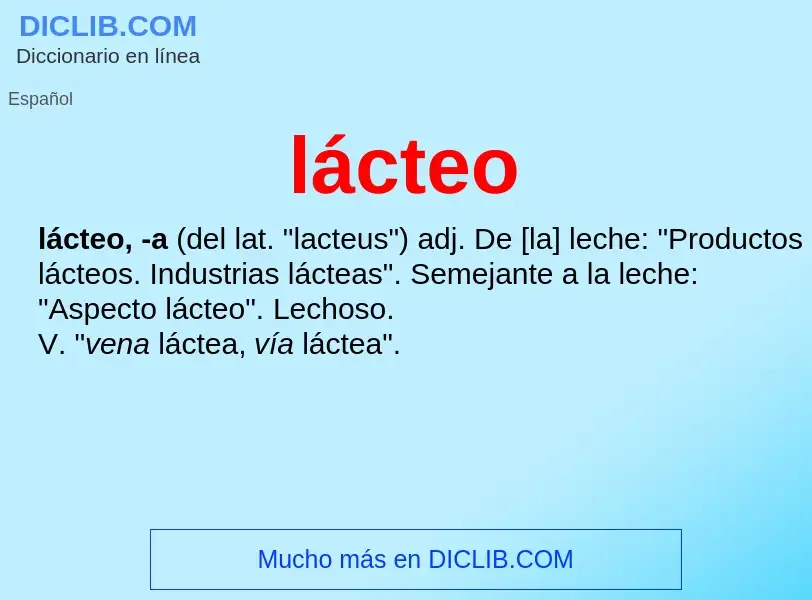 ¿Qué es lácteo? - significado y definición