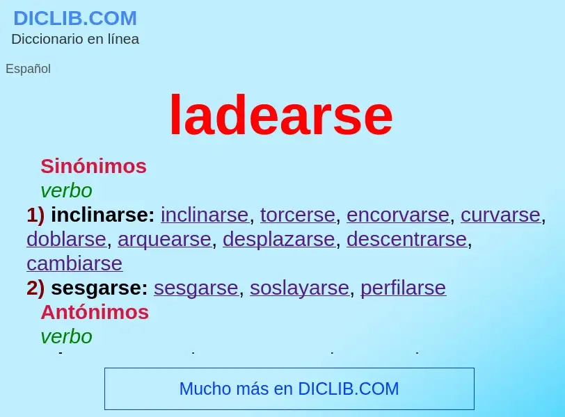 O que é ladearse - definição, significado, conceito