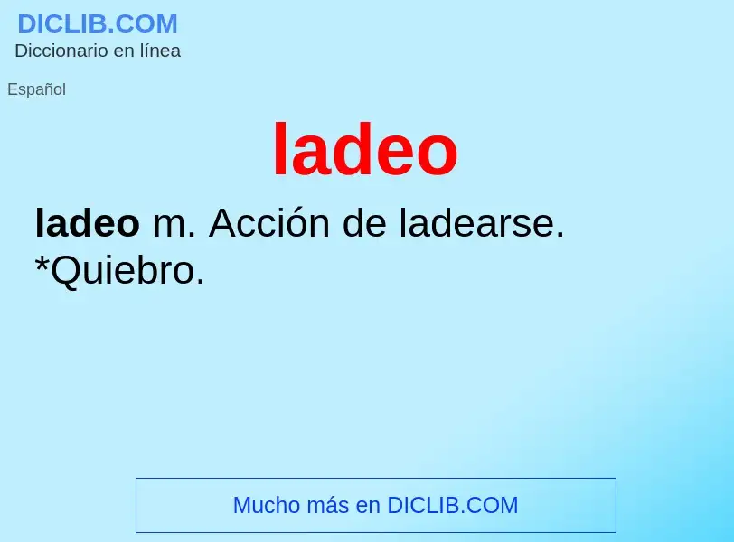 ¿Qué es ladeo? - significado y definición