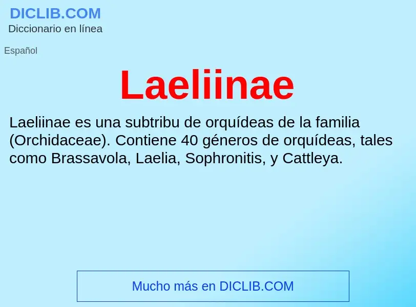 ¿Qué es Laeliinae? - significado y definición