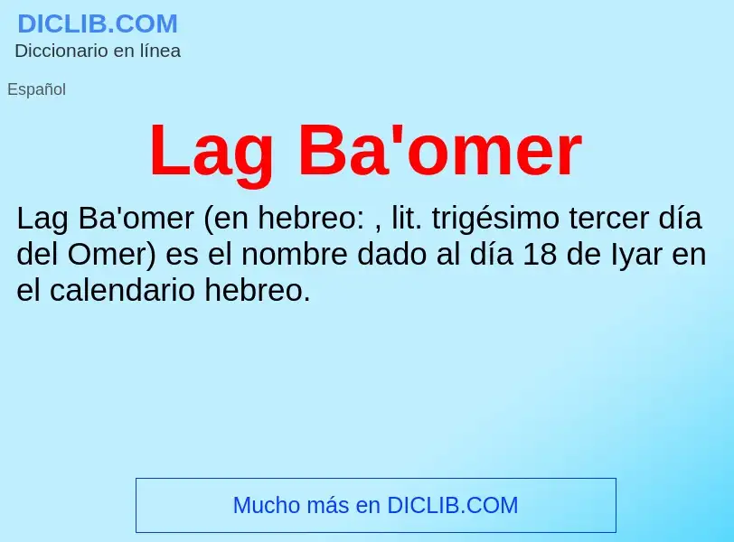 What is Lag Ba'omer - meaning and definition