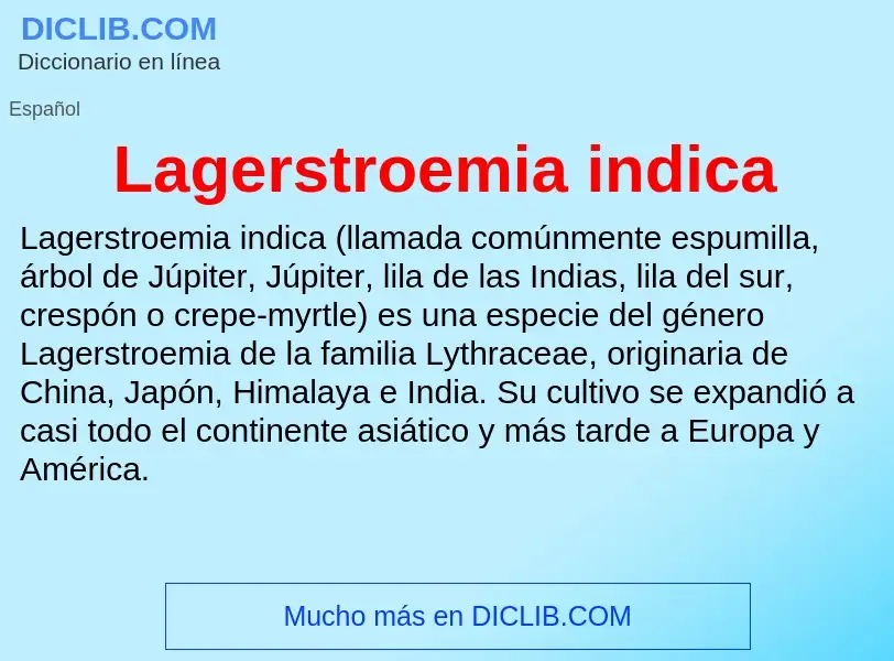 Qu'est-ce que Lagerstroemia indica - définition