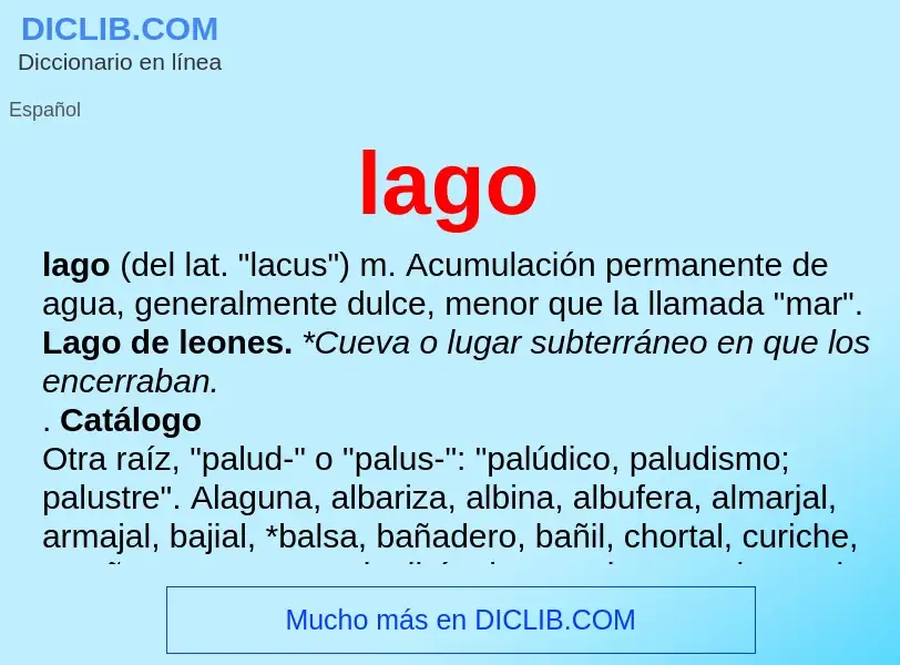 What is lago - meaning and definition