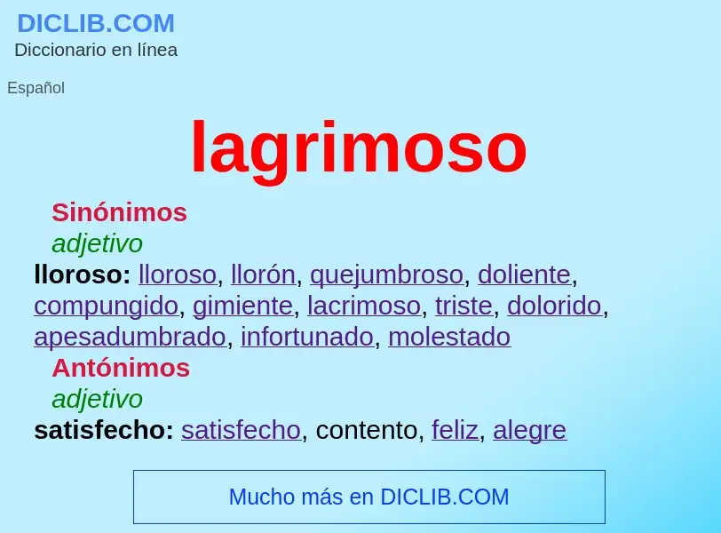 Wat is lagrimoso - definition