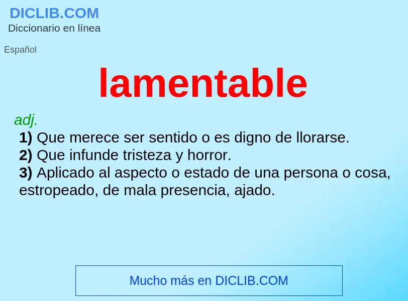 What is lamentable - meaning and definition