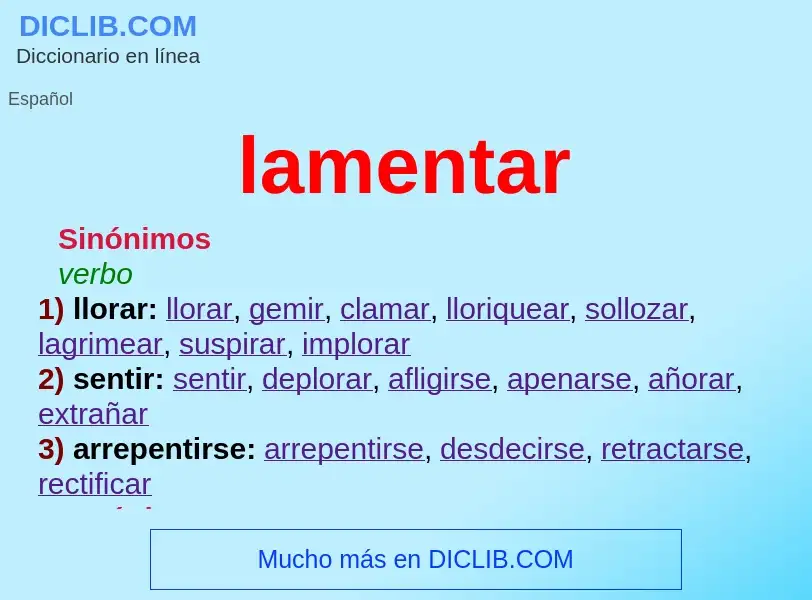 What is lamentar - definition