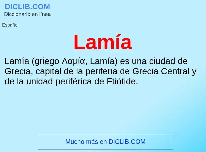 ¿Qué es Lamía? - significado y definición