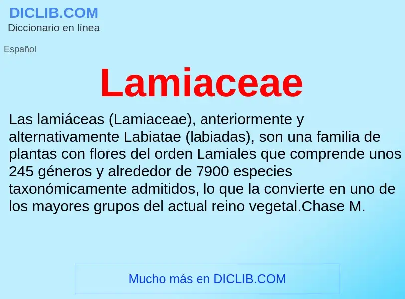 O que é Lamiaceae - definição, significado, conceito