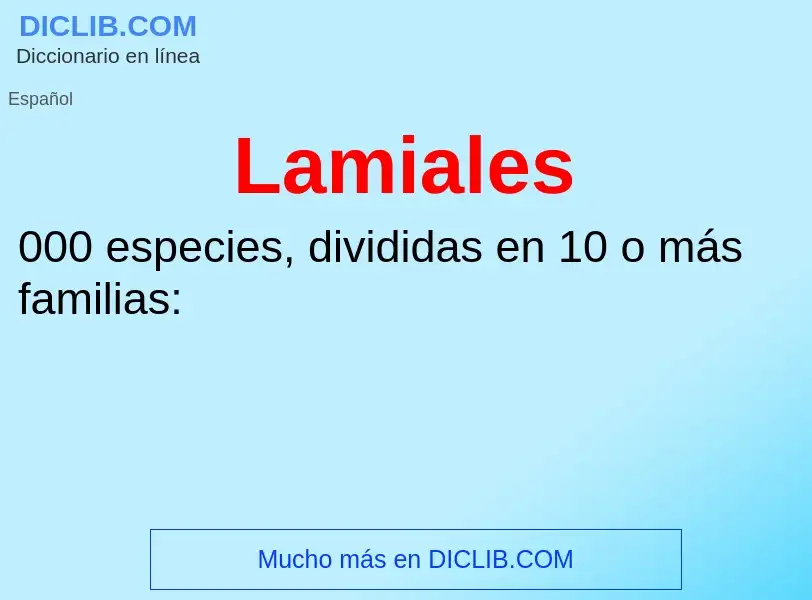 What is Lamiales - meaning and definition