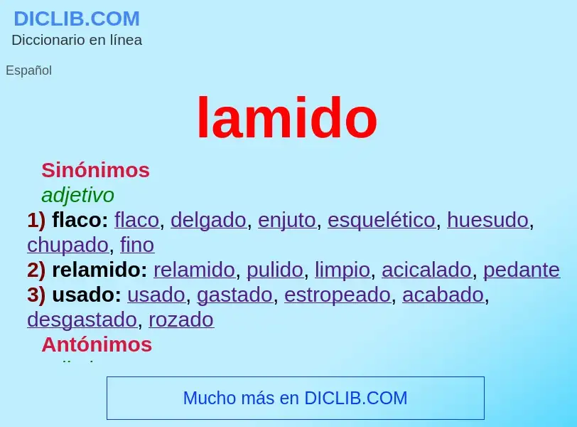 ¿Qué es lamido? - significado y definición