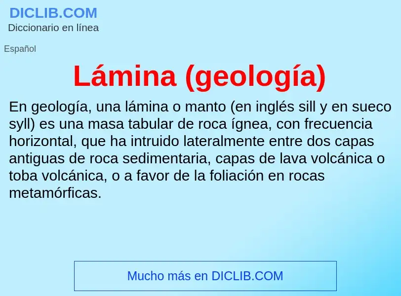 Wat is Lámina (geología) - definition