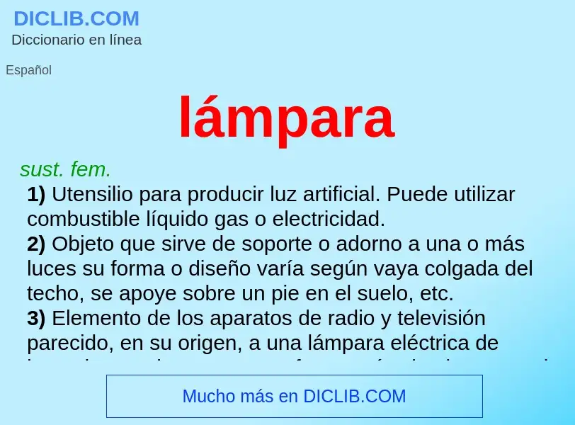 What is lámpara - definition