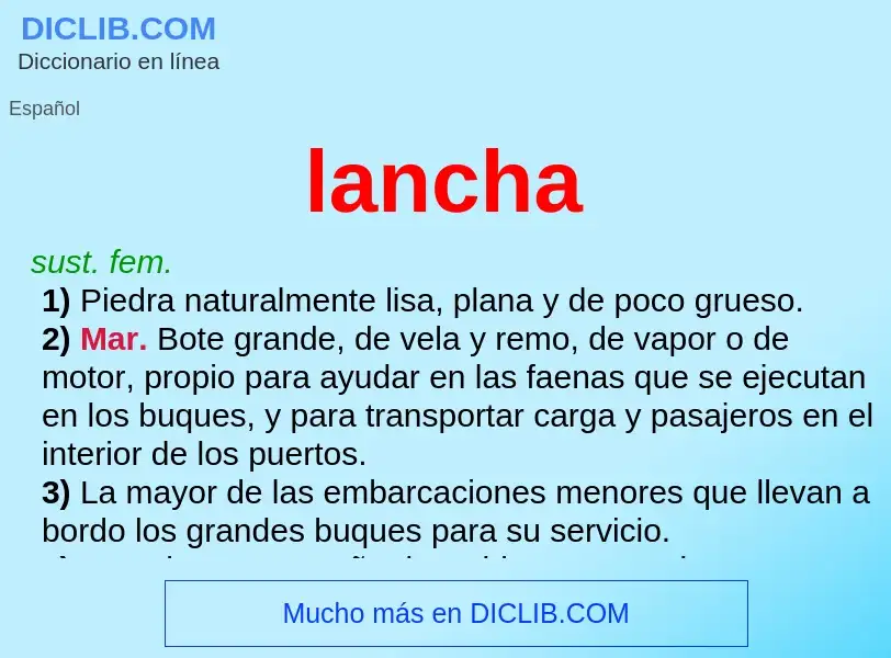 Was ist lancha - Definition