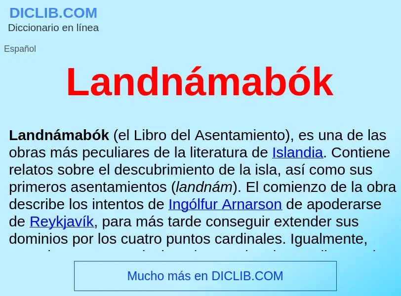 O que é Landnámabók  - definição, significado, conceito