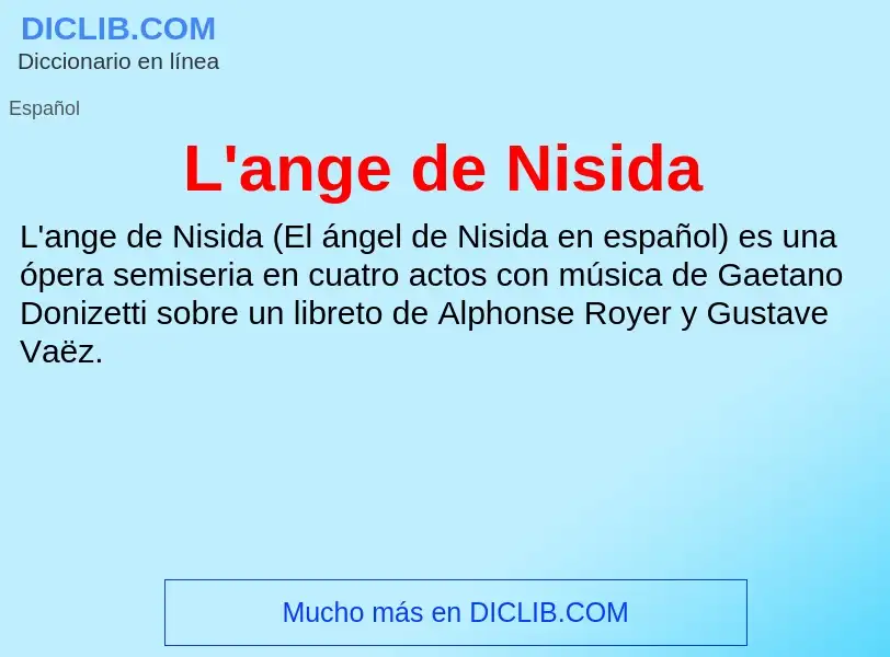 Wat is L'ange de Nisida - definition