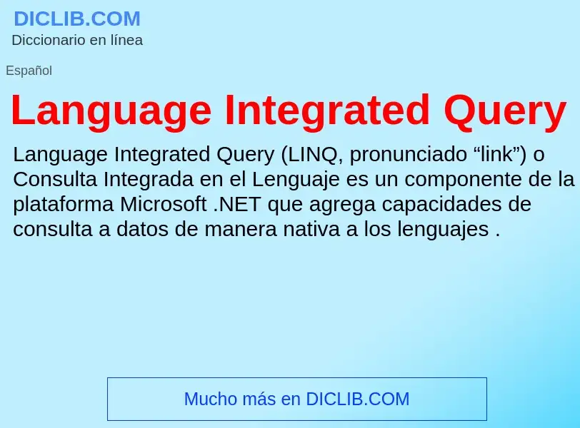 What is Language Integrated Query - definition