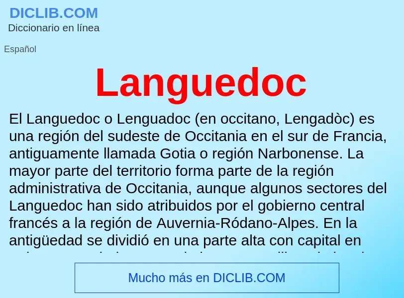 ¿Qué es Languedoc? - significado y definición