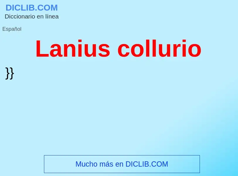 Что такое Lanius collurio - определение