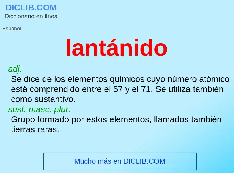 O que é lantánido - definição, significado, conceito