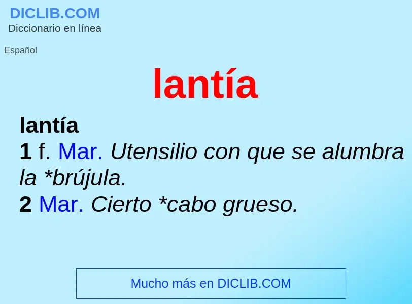 Was ist lantía - Definition