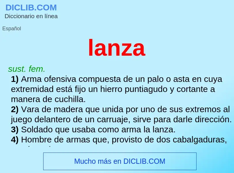 What is lanza - meaning and definition