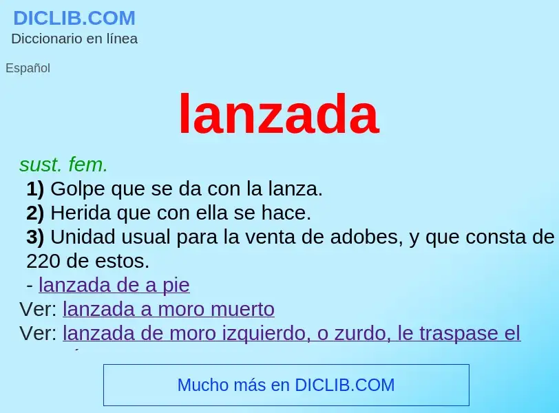 What is lanzada - meaning and definition